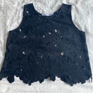 Lace Black crop tank sz Medium